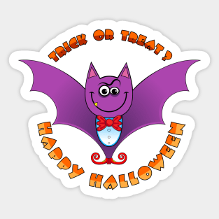 Cheerful vampire. Halloween Sticker